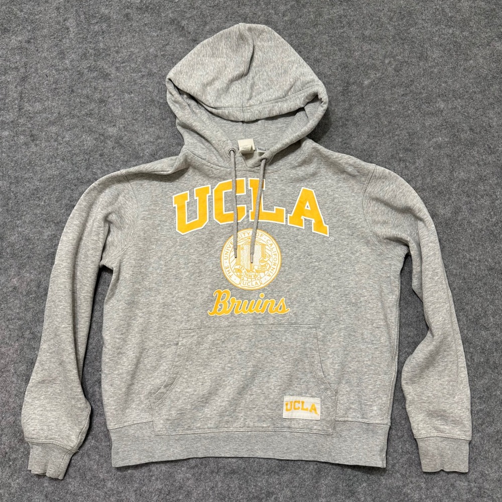H&M Hoodie Womens M Gray UCLA Bruins Collegiate Graphic Pullover Sweatshirt